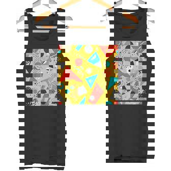 Retro Geometric Modern Shapes Bold Pattern Tank Top - Monsterry
