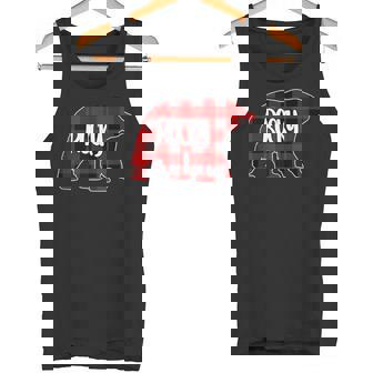 Rocky Bear Custom Red Buffalo Plaid Christmas Pajama Tank Top Tank Top - Monsterry