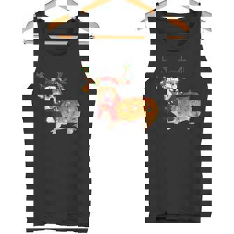 Santa Corgi Reindeer Light Christmas Tank Top - Monsterry