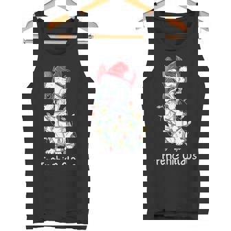 Santa French Bulldog Xmas Pajamas Frenchie Christmas Tank Top - Monsterry
