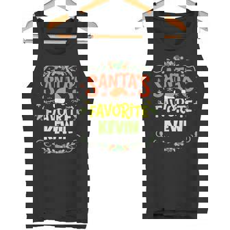 Santa's Favorite Kevin Christmas Kevin Name Personalized Tank Top - Monsterry