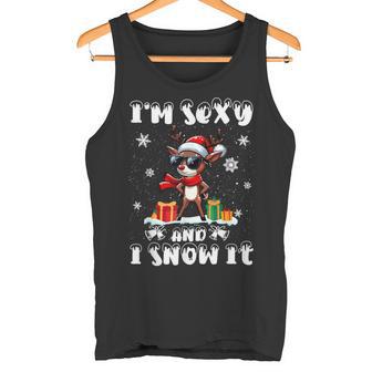 Im Sexy And I Snow It Cool Reindeer Santa Hat Christma Tank Top - Monsterry