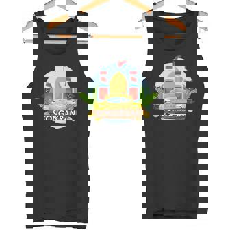 Songkran Thailand Water Games Vacation Palms Beach Souvenir Tank Top Tank Top - Monsterry