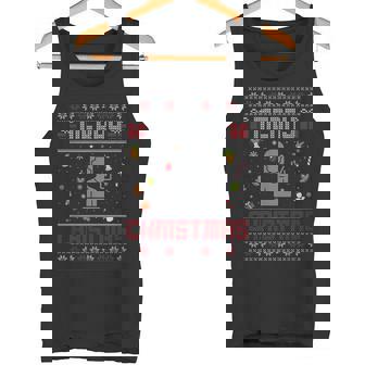 Ugly Bank Teller Christmas Decoration Ugly Xmas Sweater Tank Top - Monsterry