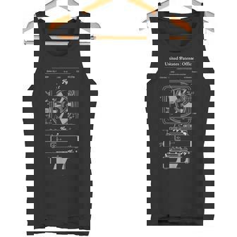 Vinyl Record Player Patent Schematic Turntable Blueprint Tank Top - Monsterry