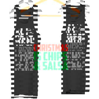 All I Want For Christmas Is Chips And Salsa Xmas Fast Food Tank Top - Monsterry