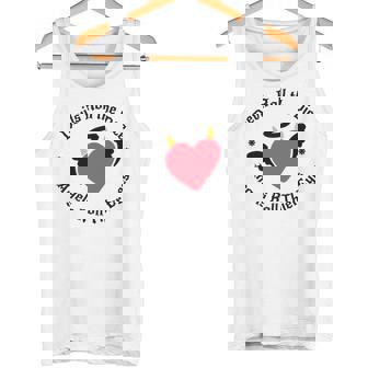 DEVIL DICE QUOTES HALLOWEEN DOODLES DEVIL ANGEL CUTE Premium Tank Top - Monsterry