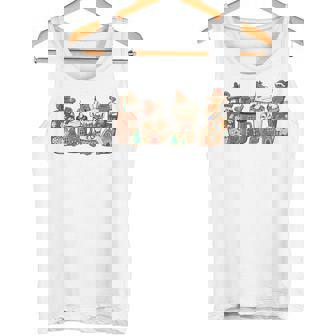 Gingerbread Cookie Christmas Coffee Cups Latte Snowman Cozy Tank Top - Monsterry