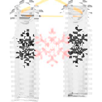 Joy Buffalo Plaid Snowflake Tank Top Tank Top - Monsterry