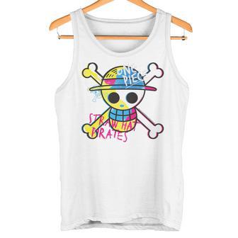 Kids One Piece Straw Hat Pirates Colour Logo Monkey D Luffy Kids Tank Top - Monsterry