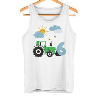 Kinder Geburtstag Traktor 6 Jahre Junge Bauernhof Zahl Tank Top - Geschenkecke