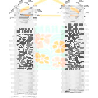 MAHA Groovy Floral Make America Healthy Again MAGA RFK Jr Tank Top - Monsterry