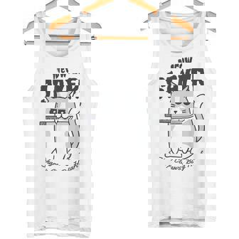 Meow Slayer Knife Cat Edgy Dark Humor Meme Pink Tank Top - Monsterry