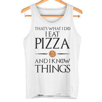 Pizza Das Ist Was Ich Essen Und Weiß Dinge German Gray Tank Top - Geschenkecke