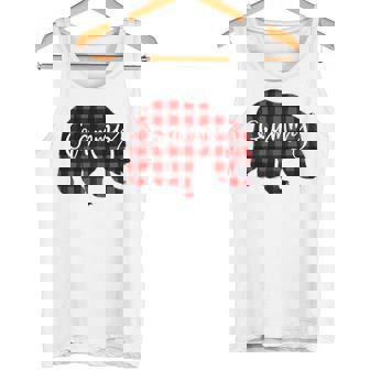 Red Plaid Grammy Bear Matching Family Christmas Eve Buffalo Tank Top - Monsterry