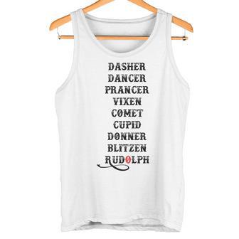 Rudolph And Santa Claus Reindeer Name Christmas Eve Tank Top - Geschenkecke