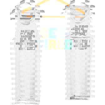 Sew Tired So Tired Fabric Stitched Effect Sewing Tank Top - Monsterry