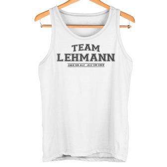 Team Lehmann Proud Family Last Name Gray Tank Top - Geschenkecke