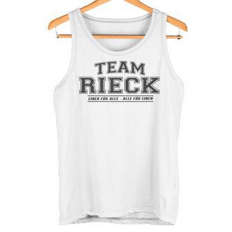 Team Rieck Stolze Familie Nachname Geschenk Tank Top - Geschenkecke