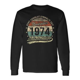 50Th Birthday Real Absolut Einmalig Seit November 1974 Langarmshirts - Geschenkecke