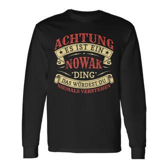 Achtung Es Ist Ein Nowak Ding Last Name Plate S Langarmshirts - Geschenkecke