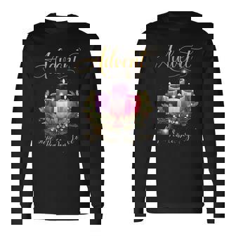 Advent Wreath Candle Hope Peace Joy Love Holiday Long Sleeve T-Shirt - Monsterry