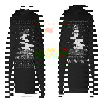 Arctic Hare Rabbit Lover Santa Ugly Arctic Hare Christmas Long Sleeve T-Shirt - Monsterry