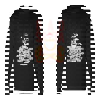 Bad Tattoo Santa Christmas Premium Long Sleeve T-Shirt - Monsterry