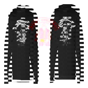BIKER Rocking Santa MC BACKPRINT Long Sleeve T-Shirt - Monsterry