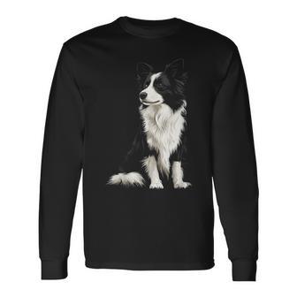 Border Collie Dog Pet Illustration Border Collie Langarmshirts - Geschenkecke