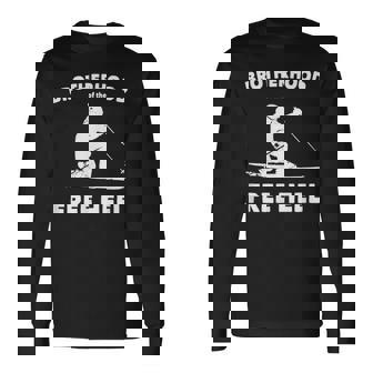 Brotherhood Of The Free Heel Telemark Skiing Long Sleeve T-Shirt - Monsterry