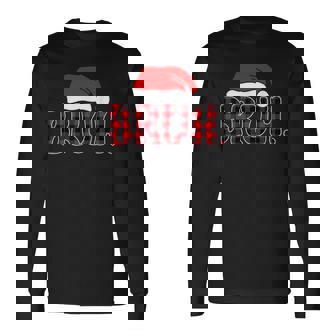 Bruh Christmas Plaid Teens Boys Kids Xmas Pajamas Long Sleeve T-Shirt - Monsterry