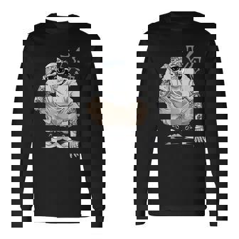 Cholo Chicano Tattoo Cool Mexican Gangster Skeleton Mexico Long Sleeve T-Shirt - Thegiftio UK