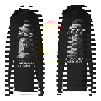 Christmas Capy Holidays Kids Teens Boys Xmas Capybara Long Sleeve T-Shirt - Monsterry