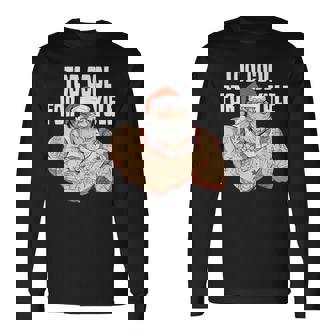 Cool Tattoo Santa Claus Christmas Yule Long Sleeve T-Shirt - Monsterry