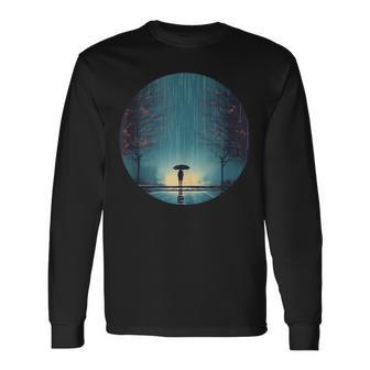 Cool Wet Road For Rainy Days And Flurries Lovers Tank Top Long Sleeve T-Shirt - Monsterry