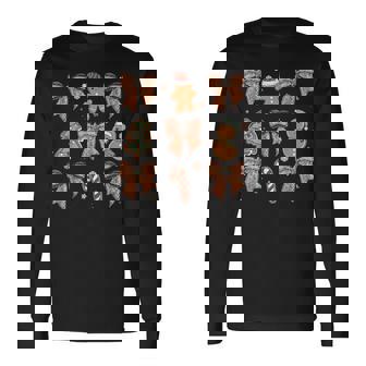 Coquette Bows Gingerbread Christmas Cute Gingerbread Bow Long Sleeve T-Shirt - Thegiftio