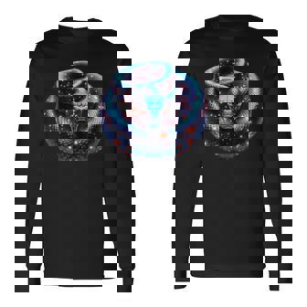 Cosmic Snake Galaxy Mystical Snake Art Glowing Serpent Long Sleeve T-Shirt - Monsterry