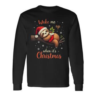 Cute Christmas Fautier Wake Me Up When Christmas Langarmshirts - Geschenkecke