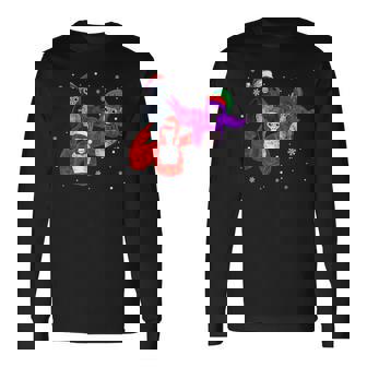 Cute Gorilla Christmas Tag Monke Gorilla Santa Elf Vr Gamer Long Sleeve T-Shirt | Seseable CA