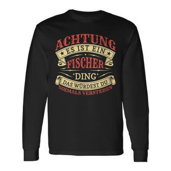 Damen Achtung Es Ist Ein Fischer Ding Mit-Ausschnitt Langarmshirts - Geschenkecke