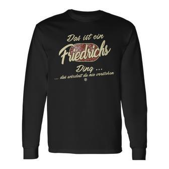 Damen Das Ist Ein Friedrichs Ding Lustiges Familie Friedrichs Mit-Ausschnitt Langarmshirts - Geschenkecke