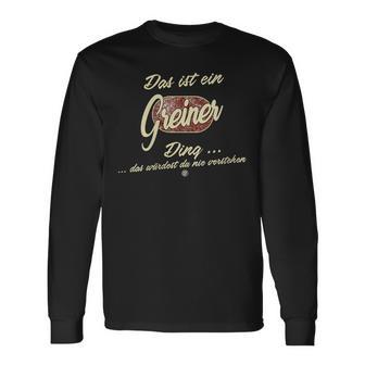 Damen Das Ist Ein Greiner Ding Lustiges Familie Greiner Mit-Ausschnitt Langarmshirts - Geschenkecke