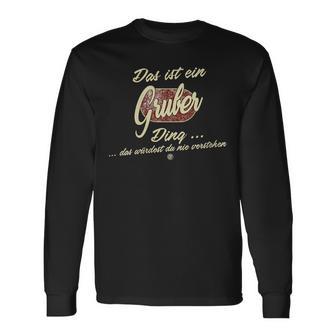 Damen Das Ist Ein Gruber Ding Family Gruber With-Neck S Langarmshirts - Geschenkecke