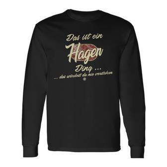 Damen Das Ist Ein Hagen Ding Lustiges Familie Hagen Mit-Ausschnitt Langarmshirts - Geschenkecke