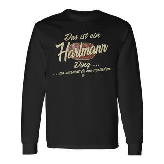 Damen Das Ist Ein Hartmann Ding Lustiges Familie Hartmann Mit-Ausschnitt Langarmshirts - Geschenkecke