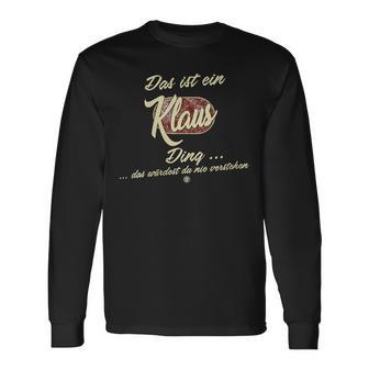 Damen Das Ist Ein Klaus Ding Lustiges Familie Klaus Mit-Ausschnitt Langarmshirts - Geschenkecke