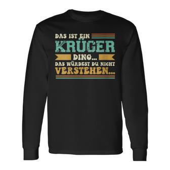 Damen Das Ist Ein Krüger Ding Spruch Für Familie Krüger Mit-Ausschnitt Langarmshirts - Geschenkecke