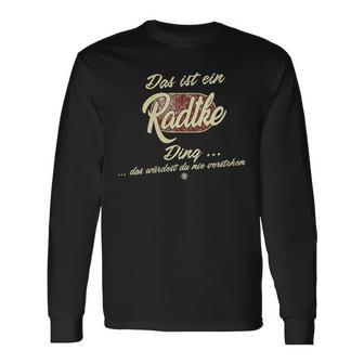 Damen Das Ist Ein Radtke Ding Lustiges Familie Radtke Mit-Ausschnitt Langarmshirts - Geschenkecke