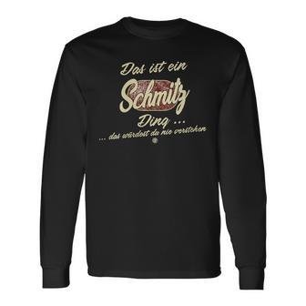 Damen Das Ist Ein Schmitz Ding Lustiges Familie Schmitz Mit-Ausschnitt Langarmshirts - Geschenkecke